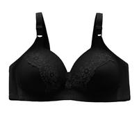 ZTFYKLIN Sujetador Lactancia Lencería Clásica Sin Aros, Talla Grande, para Mamá, Cómoda, Transpirable Y Sexy, De Encaje. (Black, XXXL) Espalda Descubierta Adhesivo Sujetadores Aros Push Up Dim
