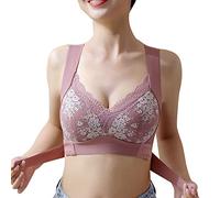 ZTFYKLIN Sujetador Lactancia Sin Anillo De para Mujer, Interior, Deportivo Transpirable Realce Dormir (Pink, L) Mujer Aros con Relleno Alto Impacto Algodon Push Up Sujetadores Dim Espalda