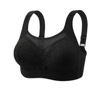 ZTFYKLIN Sujetador Reductor De Cierre Frontal para Mujer Comfort Wireless Total Dormir (Black, M) Comodo Sin Tirantes Sujetadores Dim Lactancia Talla Grande Abierto Delante Que Junta El Pecho