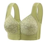 ZTFYKLIN Sujetador Reductor Front Buckle In The Elderly New Printing Underwear Ladies Soft Cotton Vest Models Big Yards Without Ring Bra Female (Green, 44) con Aros Lactancia Deportivo Triumph