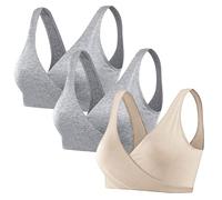 ZTFYKLIN Sujetador Reductor Sujetadores De Maternidad para Mujer, ... (R, XL) Algodon Sin Espalda con Aros Relleno Reductores Tallas Grandes Descubierta Push Up Dim Deportivos Mujer Comodo