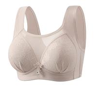 ZTFYKLIN Sujetador Reductor Women's New Plus Size No Underwire Top Bra Thin Breathable Big Breasts To Show Small Beauty Back Four (Grey, 100) Deportivo Sin Relleno Mujer Aros Doble Push Up con