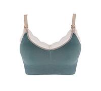 ZTFYKLIN Sujetadores Deportivos Mujer Versión Talla Grande Embarazada Antes Abrir Maternidad Deportes Mujeres Embarazadas Tubo Superior Inalámbrico Sin Sujetador Lactancia (Green, XL) Aros Push