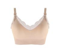 ZTFYKLIN Sujetadores Deportivos Mujer Versión Talla Grande Embarazada Antes Abrir Maternidad Deportes Mujeres Embarazadas Tubo Superior Inalámbrico Sin Sujetador Lactancia (Beige, M) Comodo