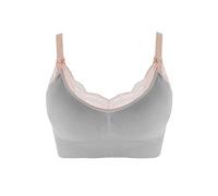 ZTFYKLIN Sujetadores Deportivos Mujer Versión Talla Grande Embarazada Antes Abrir Maternidad Deportes Mujeres Embarazadas Tubo Superior Inalámbrico Sin Sujetador Lactancia (Grey, L) con Aros