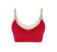 ZTFYKLIN Sujetadores Deportivos Mujer Versión Talla Grande Embarazada Antes Abrir Maternidad Deportes Mujeres Embarazadas Tubo Superior Inalámbrico Sin Sujetador Lactancia (Red, L) Pack Tallas