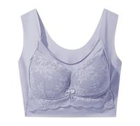 ZTFYKLIN Sujetadores Lencería para Mujer Diseño Encaje como Belleza Sin Sujetador De Talla Grande Que Te Hace Lucir (Light Blue, S) Solo por Delante Aros con Relleno Tirantes Push Up Espalda