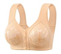 ZTFYKLIN Sujetadores para Mujer con Cierre Frontal A Presión Cómodos Uso Diario Sin De Talla Grande Uctores La Isla (Beige, XXL) Sujetador Lactancia Algodon Aros Tallas Grandes Push Up Que Junta