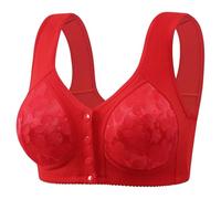 ZTFYKLIN Sujetadores para Mujer con Cierre Frontal A Presión Cómodos Uso Diario Sin De Talla Grande Uctores La Isla (Red, XXXL) Sujetador Reductor Aros Delantero Que Junta El Pecho Push Up