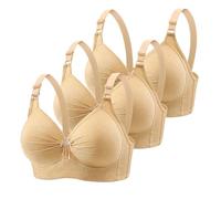 ZTFYKLIN Sujetadores Reductores Deportivos para Mujer, Paquete De 3, 2024, Cómodos, con Escote En V, Sin Aros, Tirantes Ajustables, Transpirables Y Sujetador Deporte (Rose Gold, XXXXXL) Reductor