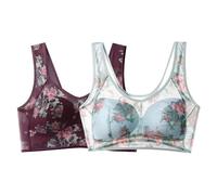 ZTFYKLIN Sujetadores Soporte para Mujer, con Correa Ajustable, Total, Cómodos, Sin Aros, Inalámbricos Postoperatorio (Khaki, XXL) Sujetador Relleno Aros Tallas Grandes Mujer Reductores Tirantes