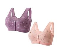 ZTFYKLIN Sujetadores Soporte para Mujer, con Correa Ajustable, Total, Cómodos, Sin Aros, Inalámbricos Sujetador Aros (Pink, M) Tirantes Intimisimi Reductor 100 Algodon Espalda Descubierta Tallas