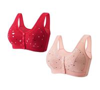 ZTFYKLIN Sujetadores Soporte para Mujer, con Correa Ajustable, Total, Cómodos, Sin Aros, Inalámbricos Sujetador Aros (Orange, L) Reductor Postoperatorio Pecho Algodon Espalda Ancha Brasier