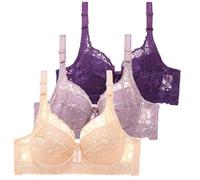 ZTFYKLIN Sujetadores Soporte para Mujer, con Correa Ajustable, Total, Cómodos, Sin Aros, Inalámbricos Transparente (Purple, 34/75Bc) Sujetador Aros Relleno Postoperatorio Pecho Tallas Grandes