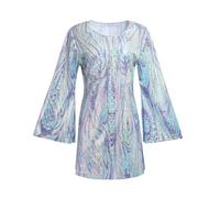 ZTFYKLIN Top Fiesta Mujer 70S Outfits For Women Costumes Discotheque Shining Dresses and The (Sky Blue, S) Tops Azul Electrico Blusas Invierno Manga Larga Camiseta con Encaje Túnica Blanca Verde