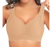 ZTFYKLIN Women Deep V No Jelly Underwear Thin and Large Chest Comfortable Size Bra Sujetador Uctor Grandes (Khaki, M) Adhesivo Sin Tirantes Aros Tallas Invisible Sujetadores Selene Lactancia