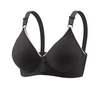 ZTFYKLIN Womens No Underwire Bras Plus Size Comfort Soft Supportive Bralettes Cute Breathable Wireless Bra Conjunto Y Sujetador Mujer (Black, 38B) Sujetadores Dim Deportivo Alto Impacto Cierre