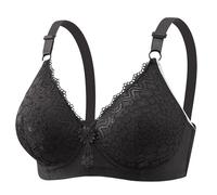 ZTFYKLIN Womens No Underwire Bras Plus Size Comfort Soft Supportive Bralettes Cute Breathable Wireless Bra Sujetadores Uctores Aros (Black, 42B) Dim Sujetador Sin Tirantes Reductor
