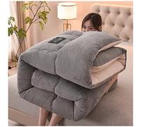 ZTGL Edredón De Plumón para Cama de Microfibra como Colcha o Cubrecama, Manta Cálido Gruesa para Invierno con Aspecto de Piel de Cordero, Edredón para Cama Suave,C,200x230cm(4.5kg)