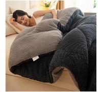 ZTGL Edredón Invierno Borreguillo Nórdico para Cama 90/105, Invierno Manta Gruesa para Cama, Sofá, Edredón Borrego Sherpa Extra Suave, Cálido, Gruesa,Gray a,150x200cm(2kg)