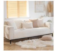 ZTGL Funny Fuzzy Funda Sofá, Protector Sofá de Muebles, Fundas para Sofá Antideslizante 4/3/2/1 Plazas, Universales Cubre Sofá, Protector de Sofá Lavable,Beige,1 pc 70x70cm