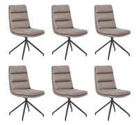 ZTGL Juego 1/2/4/6 Sillas Comedor de PU Cuero, Sillas Cocina Giratorias, Silla de Salón con Respaldo Patas Metálicas, Silla de Oficina en Casa, para Dormitorio, Cocina y Comedor Gray B, 6Pcs