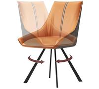 ZTGL Juego de 1/2/4/6 Sillas de Comedor Giratorias 360°, Silla Tapizada con Reposabrazos, Silla Modernas con Respaldo y Patas de Metal, Silla Ergonomica para Salón y Dormitorio Orange A, 2Pcs