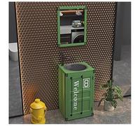 ZTGL Lavabo de pie Lavabo con Pedestal, Mueble de Baño con Lavabo de Acero Inoxidable, Lavabo de Pedestal para Baño de Estilo Industrial, Lavabo Pie Armario, Instalación Fácil A4, with Mirror