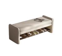 ZTHYSHOZ Banco Zapatero Banco de Zapatos Cuero Gabinete Largo for con Asientos(Blanco,Grande)