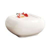 ZTHYSHOZ Fuente de Interior Fuente de Agua Escritorio cerámica con Forma pez Dorado Que circula, Ideal for meditación Serena y relajación(Blanco)