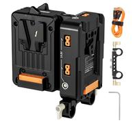 ZTIANFOTO Placa de batería ZGCINE VM-HS2 V-Mount, Hot-Swap/Shark Fin Dual Micro Placa Adaptadora Soporte de batería USB-C PD 100W Salida 10 puertos de salida Control de potencia de un solo toque.