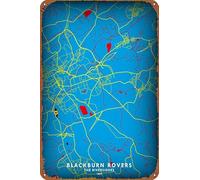 ZTLLFV Blackburn Rovers - Póster de cultura física de metal para decoración de pared, letrero retro para decoración del hogar, regalos, 8 x 12 pulgadas
