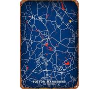 ZTLLFV Bolton Wanderers - Póster de cultura física de metal para decoración de pared, letrero retro para decoración del hogar, regalos, 8 x 12 pulgadas