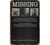 ZTLLFV Cartel de metal con texto en inglés "The Blair Witch Project" para decoración de pared, letrero retro para decoración del hogar, regalos, 8 x 12 pulgadas