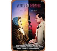 ZTLLFV Letrero de metal con texto en inglés "An Affair to Remember" para decoración de pared de cochera o tienda de coches antiguos, póster de película para estación de aceite, 8 x 12 pulgadas
