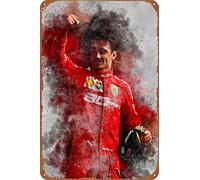 ZTLLFV Póster de Charles Leclerc de cultura física, letrero de metal para decoración de pared, letrero retro para decoración del hogar, regalos, 8 x 12 pulgadas