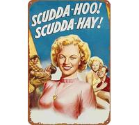 ZTLLFV Scudda Hoo! Scudda Hay! Carteles vintage de estaño único decoración de pared de metal para el hogar, bar, comedor, pub, 8 x 12 pulgadas, decoración divertida de cocina, letreros divertidos de