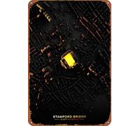 ZTLLFV Stamford Bridge - Póster de cultura física de metal, letrero de estaño, decoración de pared, letrero retro para decoración del hogar, regalos, 8 x 12 pulgadas