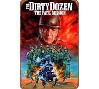 ZTLLFV The Dirty Dozen: The Fatal Mission - Póster vintage de hojalata para el hogar, jardín, bar, restaurante, cafetería, oficina, tienda y club, decoración de pared retro creativa, 12 x 8 pulgadas