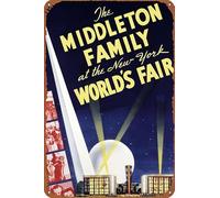 ZTLLFV The Middleton Family at New York World's Fair Posters Vintage Tin Sign Unique Metal Wall Decor for Home, Bar, Diner, Pub, 20.3 x 30.5 cm, divertida decoración de cocina, divertidos letreros de