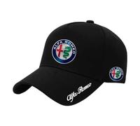 ZTLQ Ajustable Coche Gorra de Béisbol para Alfa Romeo 147,Sombrero Algodón para Unisex Béisbol,Protección UV Altamente Transpirable,Emblema del Coche Gorras y Gorros de automoción,Black