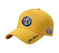 ZTLQ Ajustable Coche Gorra de Béisbol para Alfa Romeo Mito,Sombrero Algodón para Unisex Béisbol,Protección UV Altamente Transpirable,Emblema del Coche Gorras y Gorros de automoción,Yellow