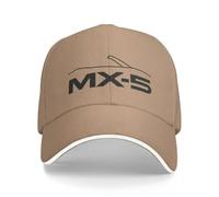 ZTLQ Ajustable Coche Gorra de Béisbol para Mazda MX-5 III,Sombrero Algodón para Unisex Béisbol,Protección UV Altamente Transpirable,Emblema del Coche Gorras y Gorros de automoción,Brown