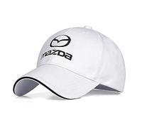 ZTLQ Ajustable Coche Gorra de Béisbol para Mazda RX-8,Sombrero Algodón para Unisex Béisbol,Protección UV Altamente Transpirable,Emblema del Coche Gorras y Gorros de automoción,White