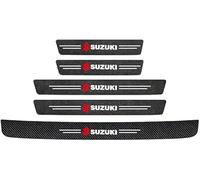 ZTLQ Protectores para Decoración estribos para Suzuki Vitara Brezza 2016-2020,Emblema Logo Fibra Carbono Cuero Umbral Puerta de Coche Accesorios carrocería,5pcs
