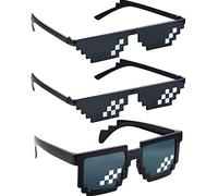 ZTMAKYLH 3 Piezas Gafas de Sol de Píxe, Gafas de Sol Mosaico Mosaico, Thug Life Gafas, Gafas Juguete de Sol, Thug Life Gafas de Sol, para hombres Mujeres Niños Niños Decoración de Fiesta