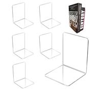 ZTMAKYLH - Juego de 6 sujetalibros transparentes de acrílico, sujetalibros, sujetalibros, sujetalibros, sujetalibros de acrílico, para guardar libros (3,9 x 3,9 x 5,1 pulgadas)