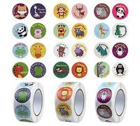 ZTMY - 1500 Pegatinas de Recompensa, 3 Rollos de Calcomanías Motivacionales en 24 Diseños para Niños, Estudiantes, Profesores, Aulas (Multicolor-2)