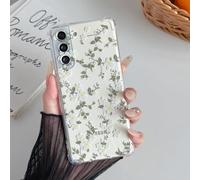 ZTOFERA Funda para Samsung Galaxy S22, Funda de TPU Transparente y Suave con Patrón de Flores, Ultra Fina Protección de Gel de Silicona Antiarañazos para Samsung S22 5G - Gran Flor Blanca