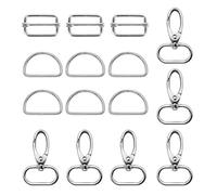 Ztolbriy 15 Mosquetones para Bolsos - 38mm Mosquetón Giratorio + Anillas en D | Accesorios Metálicos para DIY & Collares Perro | Aleación de Zinc - Niquelado & Antióxido